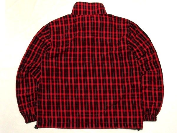 極美 18AW Supreme Nylon Plaid Pullover Sサイズ ナイロン プレイド チェック プルオーバー ジャケット Red レッド_画像4