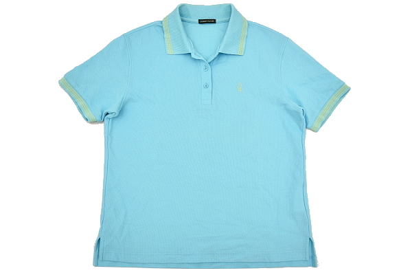 S4601* free shipping *GREEN CLUBS green Club ( stock ) Leica * made in Japan light blue light blue deer. . embroidery entering polo-shirt with short sleeves 2