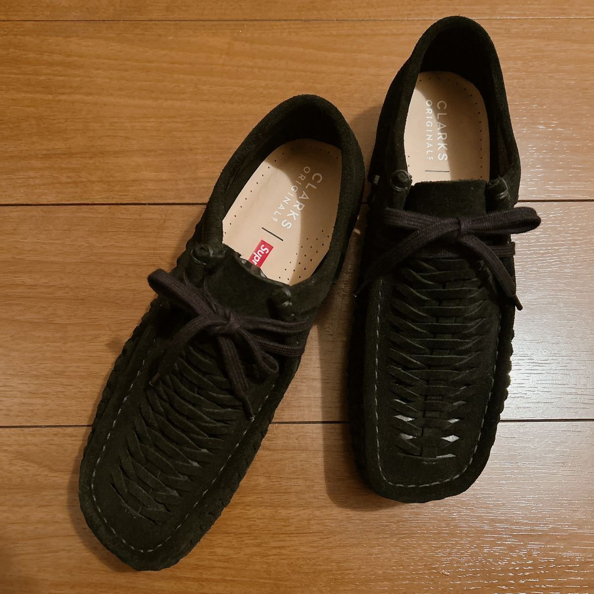 supreme clarks originals woven wallabee weave black uk7.5 us8.5 cn260 26.5  シュプリーム クラークス ワラビー 2616085 美品