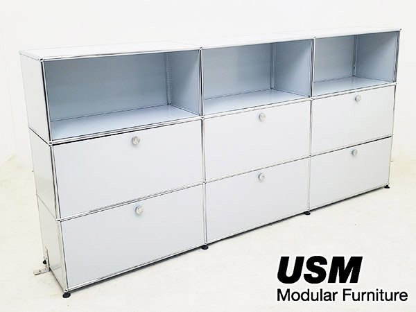 P4330[USM is la-/USM Haller] shelf / storage shelves / system cabinet /3 row 3 step / Drop down door ×6/ top class / modern design /W2270mm/55 ten thousand 