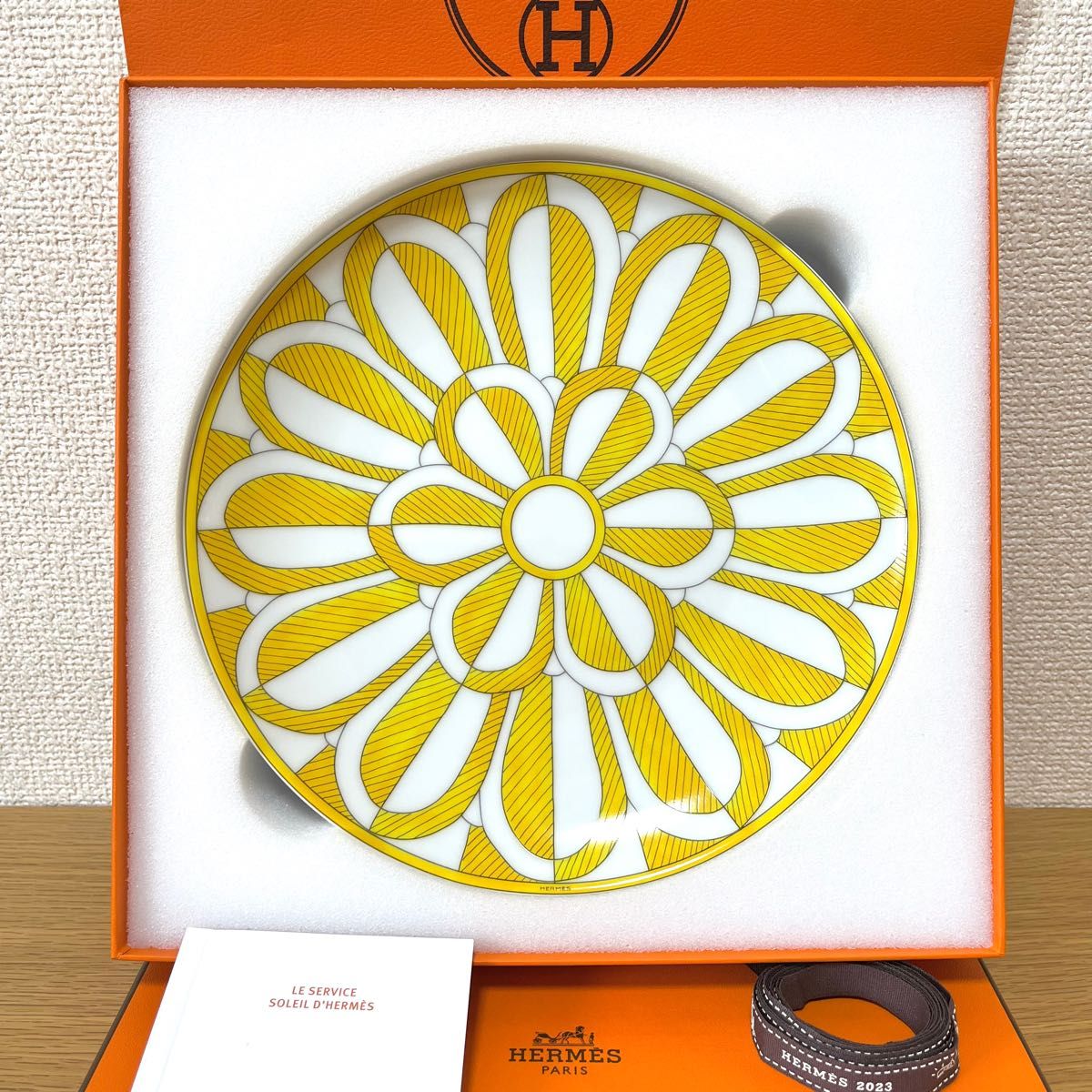 【新品 2枚 ギフト包装】エルメス　ソレイユ　デザートプレート 21cm　No.2  HERMES 食器