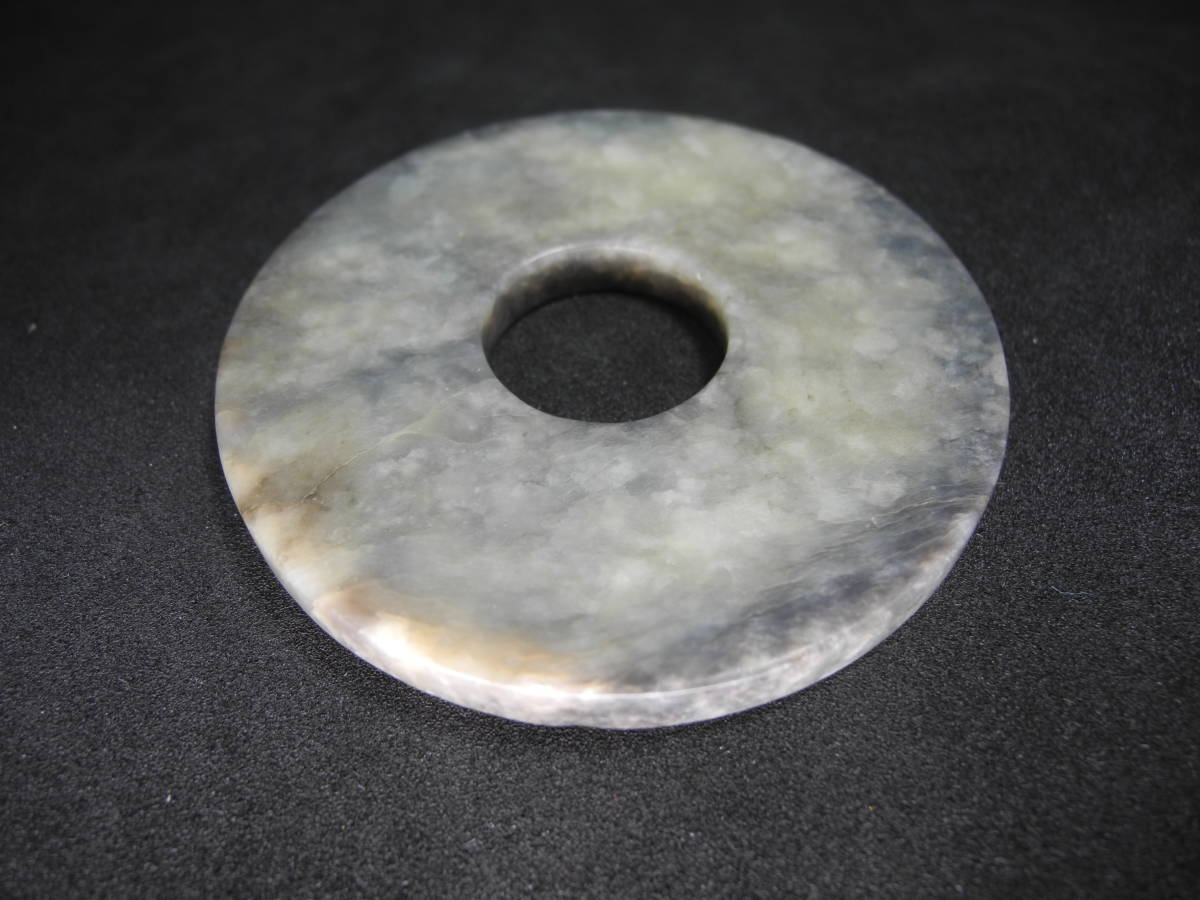 中国 時代物 灰沁 素白玉壁 祭器 /玉珮 / 根付 装飾品 唐物 7