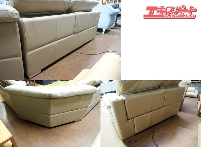 HTL ワタリジャパン 本革 電動リクライニングコーナーソファ used良品