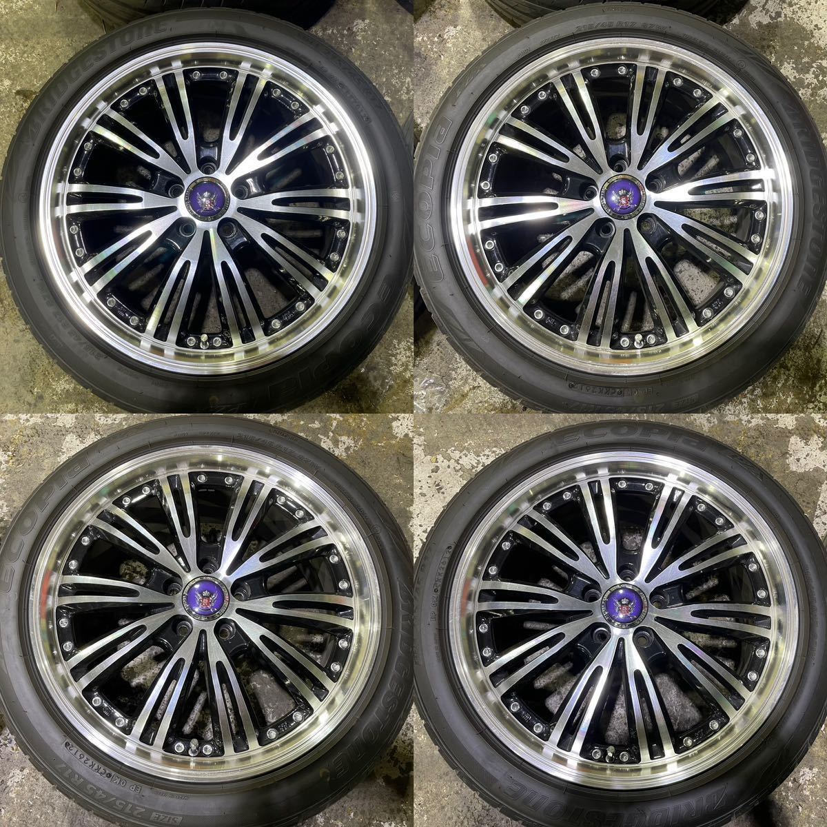 ★1円スタート★ STEINER WHEELS ホイール 17×7.0J　ブリジストン エコピア 215/45R17 4本セット　　_画像2