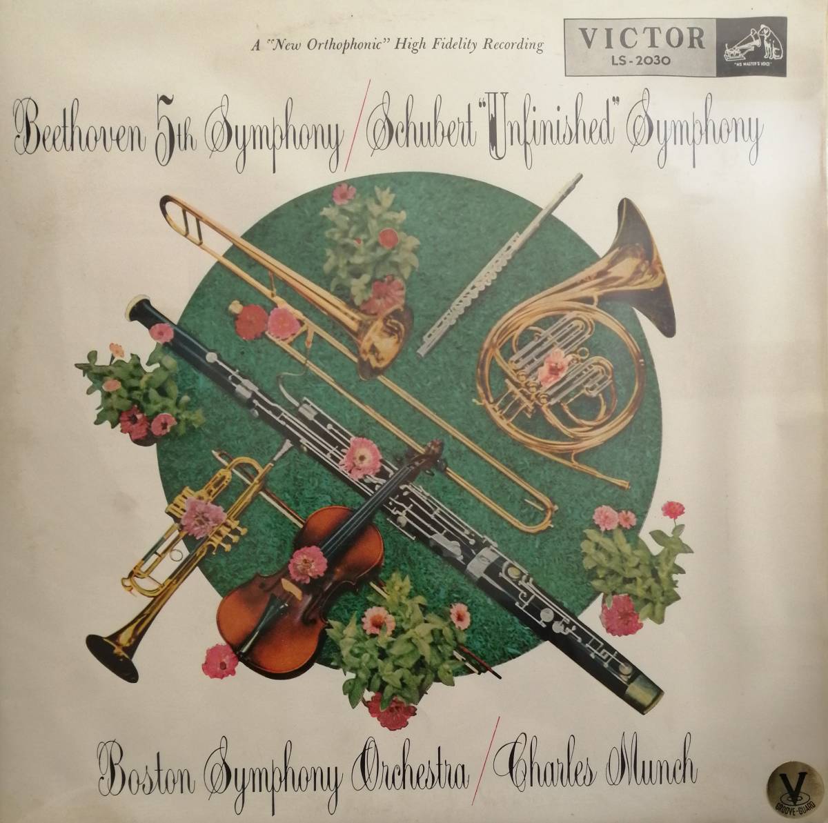 初期LP盤 シャルル・ミュンシュ/Boston Sym Beethoven 交響曲5番 Op67 & Schubert 交響曲8番「未完成」 _画像1