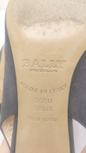 BALLY バリー PAULNNE-NEW スエード リボン 剥がれ有り パンプス 22.5cm ブラック レディース 1203000023287_画像7