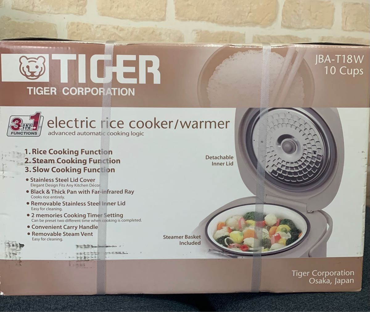 TIGER 【海外向け】マイコン式ジャー炊飯器 (10CUP/1升炊き) JBA-T18W(C)/220V