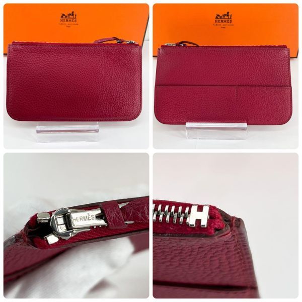 美品】 HERMES ドゴン GM デュオ 長財布 トゴ ルージュグレナ 赤