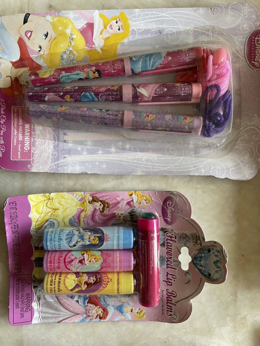 ディズニー プリンセス DISNEY PRINCESS 子供　文房具　文具　バンドエイド　絆創膏　リップ レア セット 未使用_画像3