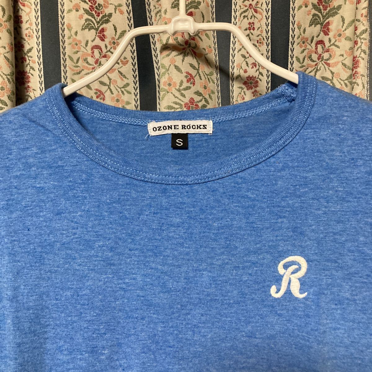 オゾンロックス Rロゴ刺繍 シンプル半袖Tシャツ チビT ブルー ヒステリックグラマー_画像2