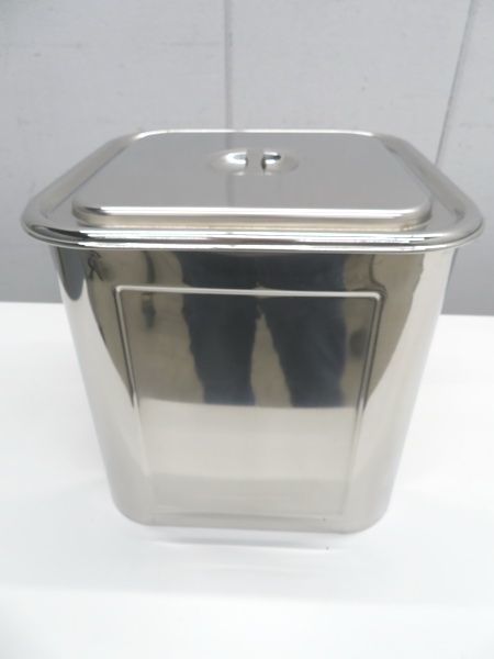 F832◆ステンレス製◆角キッチンポット(蓋付)30cm 栃木 宇都宮 中古 業務用 厨房機器