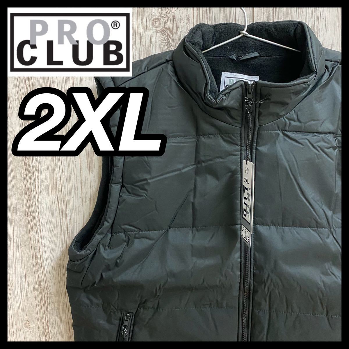 新品未使用 PROCLUB プロクラブHEAVY PADDING VEST中綿ベスト 黒 ブラック 2XL_画像1