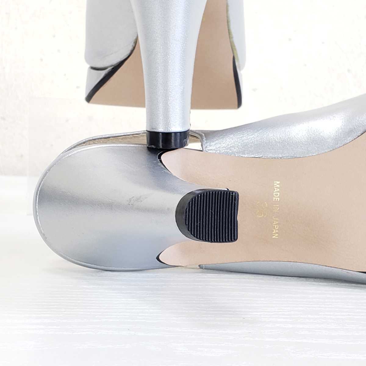  as good as new *DAMA collectionda-ma collection original leather strap pumps high heel lady's (36#23~23.5cm) silver 