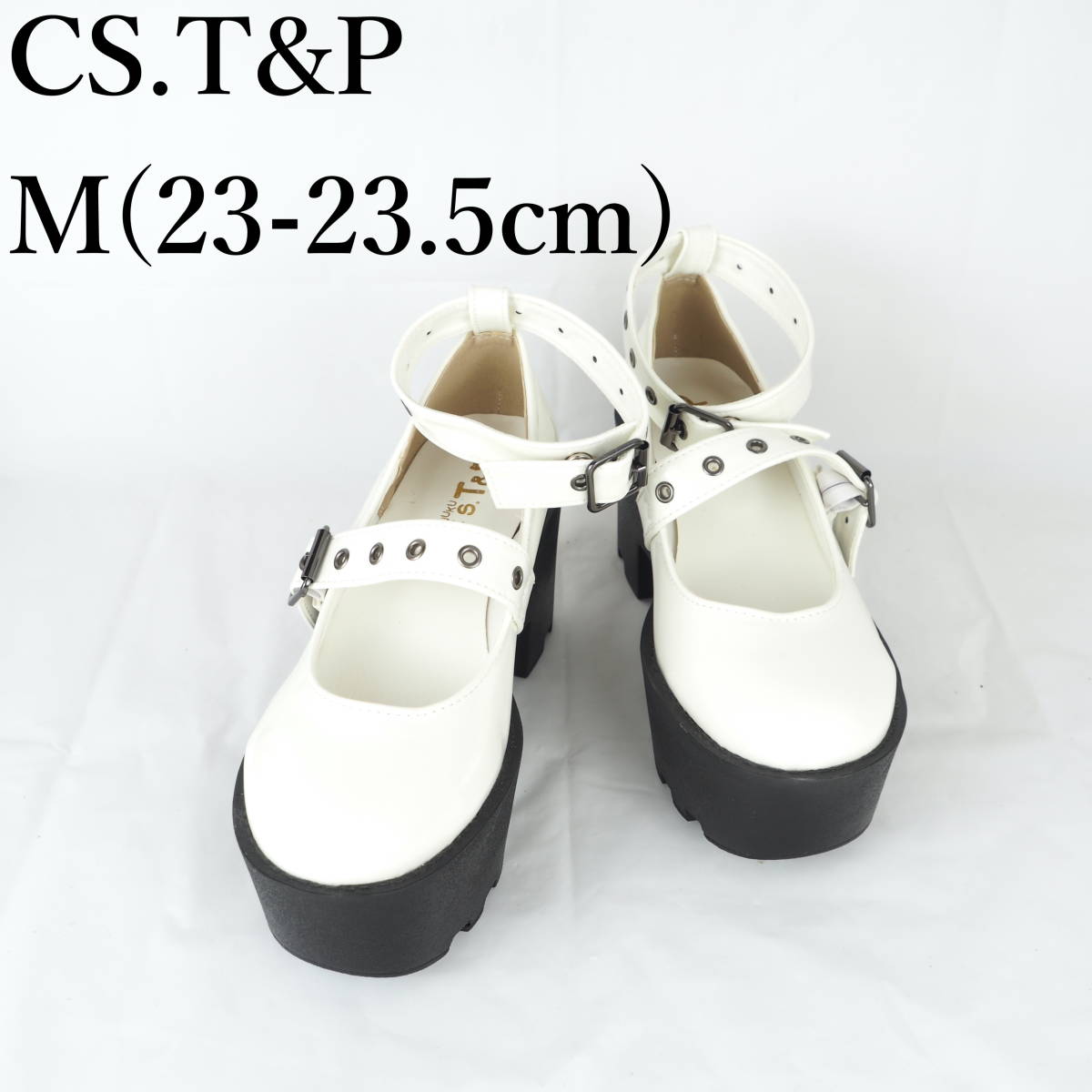 LK8867*CS.T&P*シーエス ティーアンドピー*レディースパンプス*M(23-23.5cm)*白*美品*_画像1