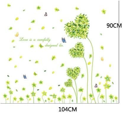 ウォールステッカー ハート グリーン リーフシール 剥がせる お洒落 で 可愛い 花 草 植物 蝶 子供部屋 インテリア;HP0413;_画像4