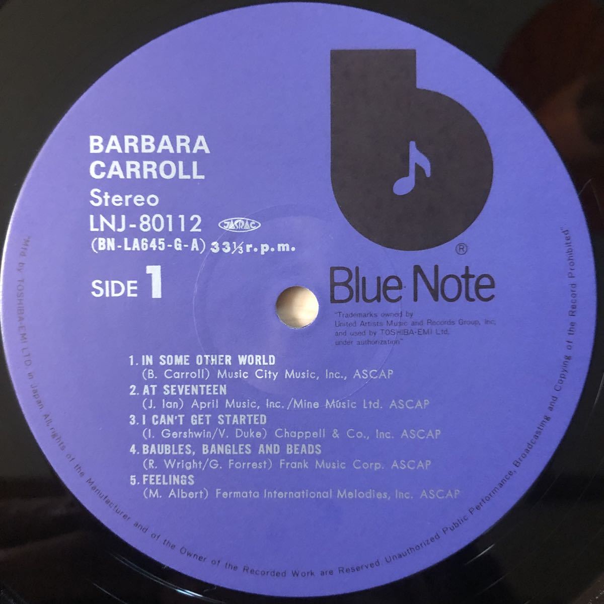 LP BARBARA CARROLL バーバラ・キャロル/S.T.[国内東芝盤:解説:CHUCK DOMANICO,COLIN BAILEY,VICTOR FELDMAN:バーバラ・キャロルBN唯一作]_画像4