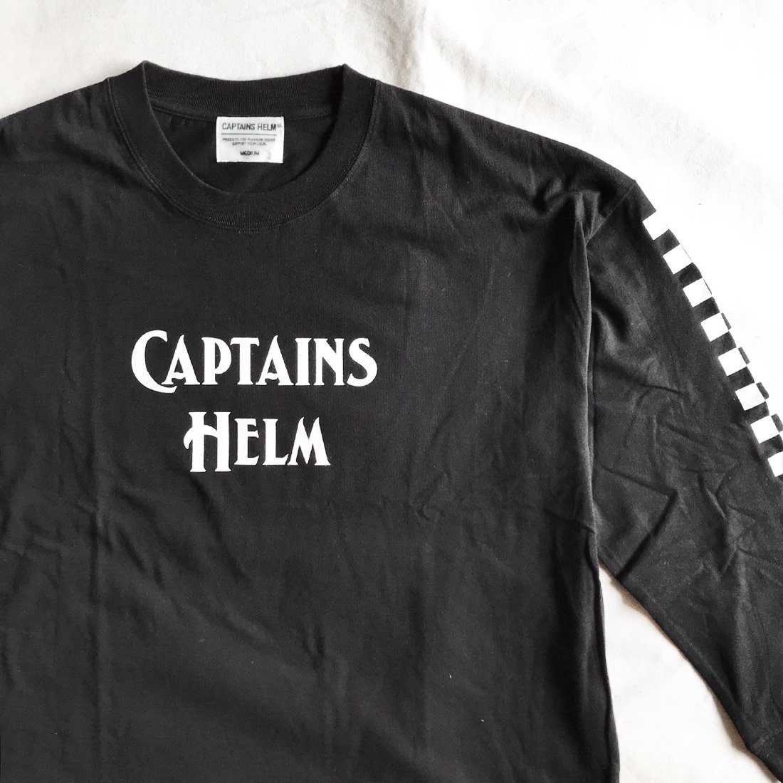 黒L Abu Garcia × CAPTAINS HELM CHECKER L/S TEE アブガルシア