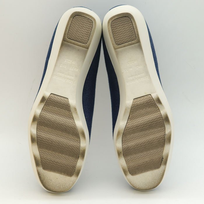 ヒルズアベニュー パンプス デニム スター 刺繍 ウェッジ コンフォートシューズ 日本製 靴 レディース 22.5cmサイズ ブルー HILLS AVENUE_画像6