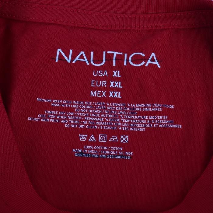 ノーティカ 半袖Tシャツ ロゴT クルーネック 丸首 トップス スポーツウェア 大きいサイズ コットン メンズ XLサイズ レッド NAUTICA_画像2