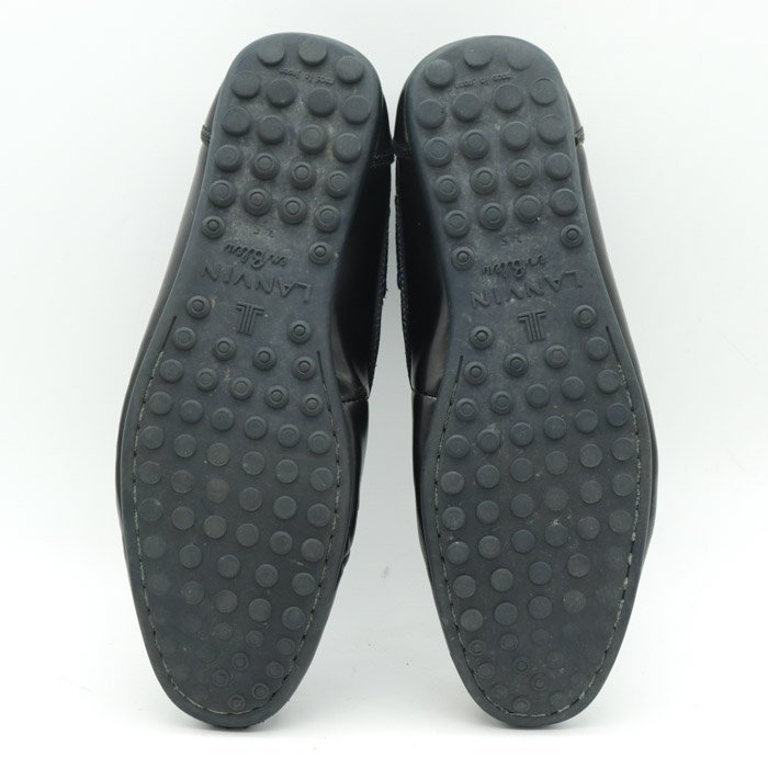 ランバンオンブルー デッキシューズ ドライビングシューズ メッシュ ブランド 靴 メンズ 24.5cmサイズ ブラック LANVIN en Bleu_画像6