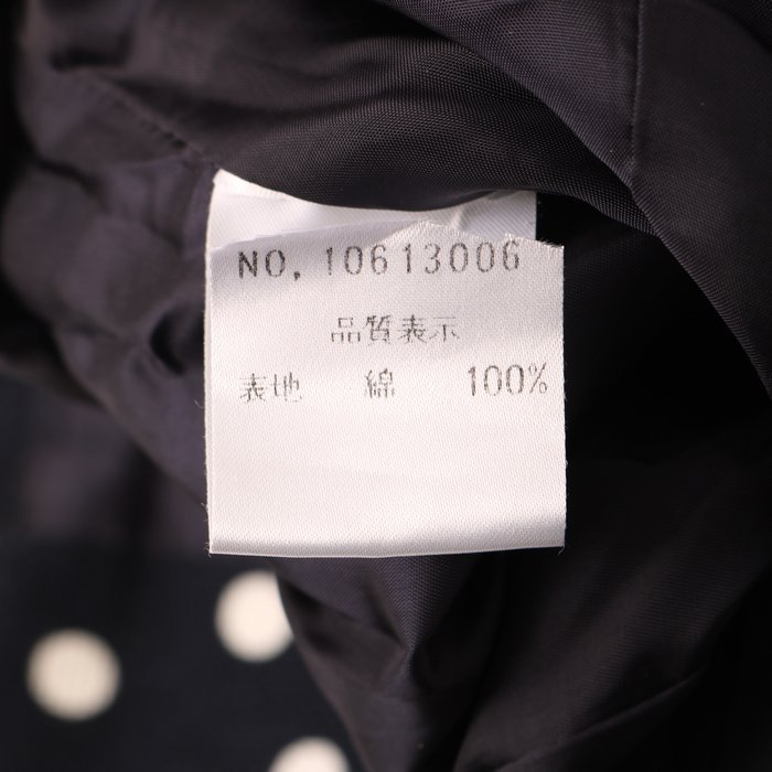 大人気新品 トップス 水玉 ドット 半袖 テーラードジャケット ハロッズ 日本製 Harrods ネイビー 2サイズ レディース コットン