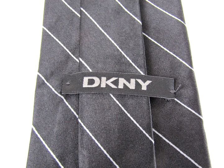  Donna Karan бренд галстук полоса рисунок шелк USA производства мужской черный Donna Karan