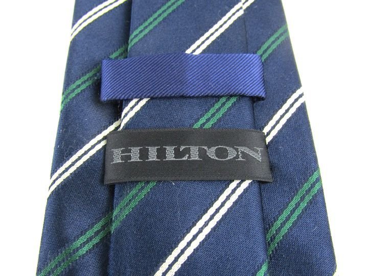 ヒルトン ブランドネクタイ ストライプ柄 シルク 日本製 メンズ ネイビー HILTON_画像3