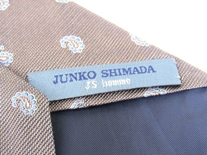 ジュンコシマダ ブランドネクタイ 小紋柄 ペイズリー シルク 日本製 メンズ ブラウン JUNKO SIMADA_画像3