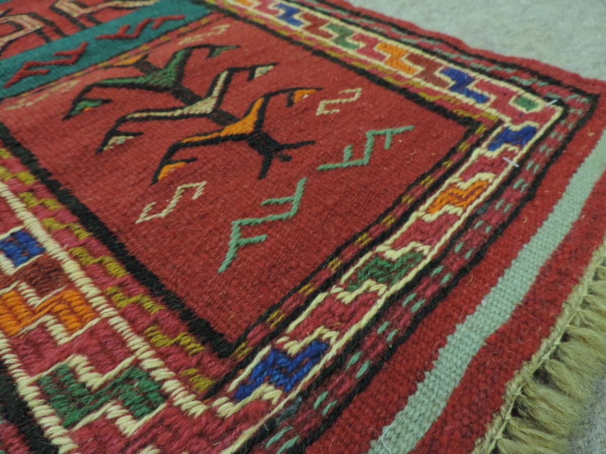 キリム 手織り ペルシャキリム 高品質ウール イラン グーチャン産 刺繍