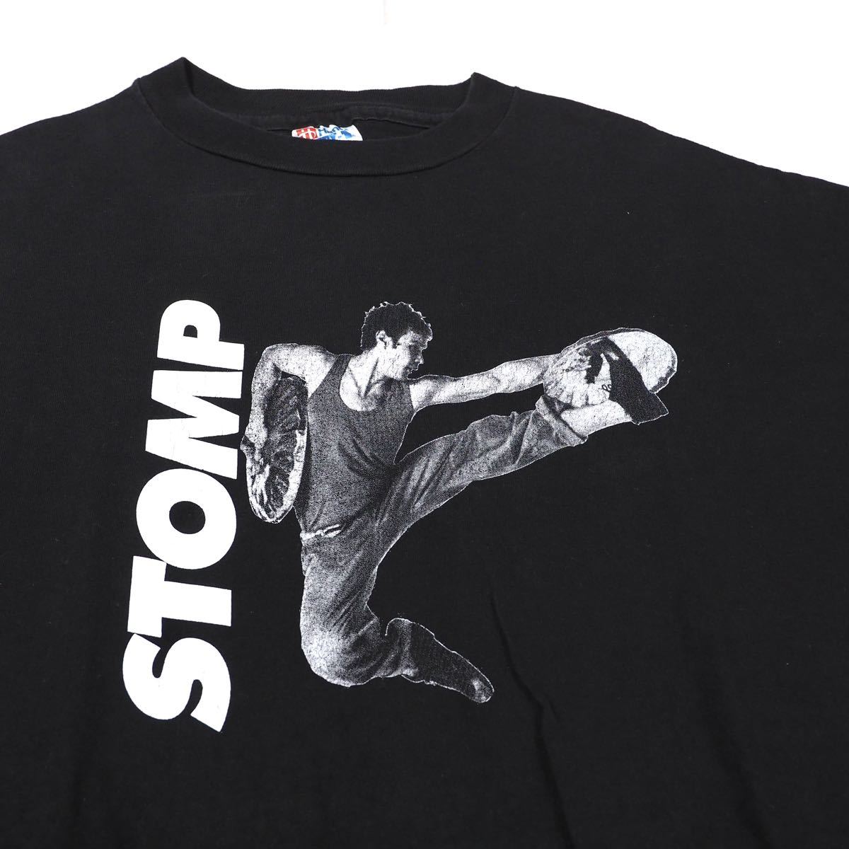 90s【XL】STOMP USA製 Tシャツ ブラック ビンテージ Hanes Beefy Tee