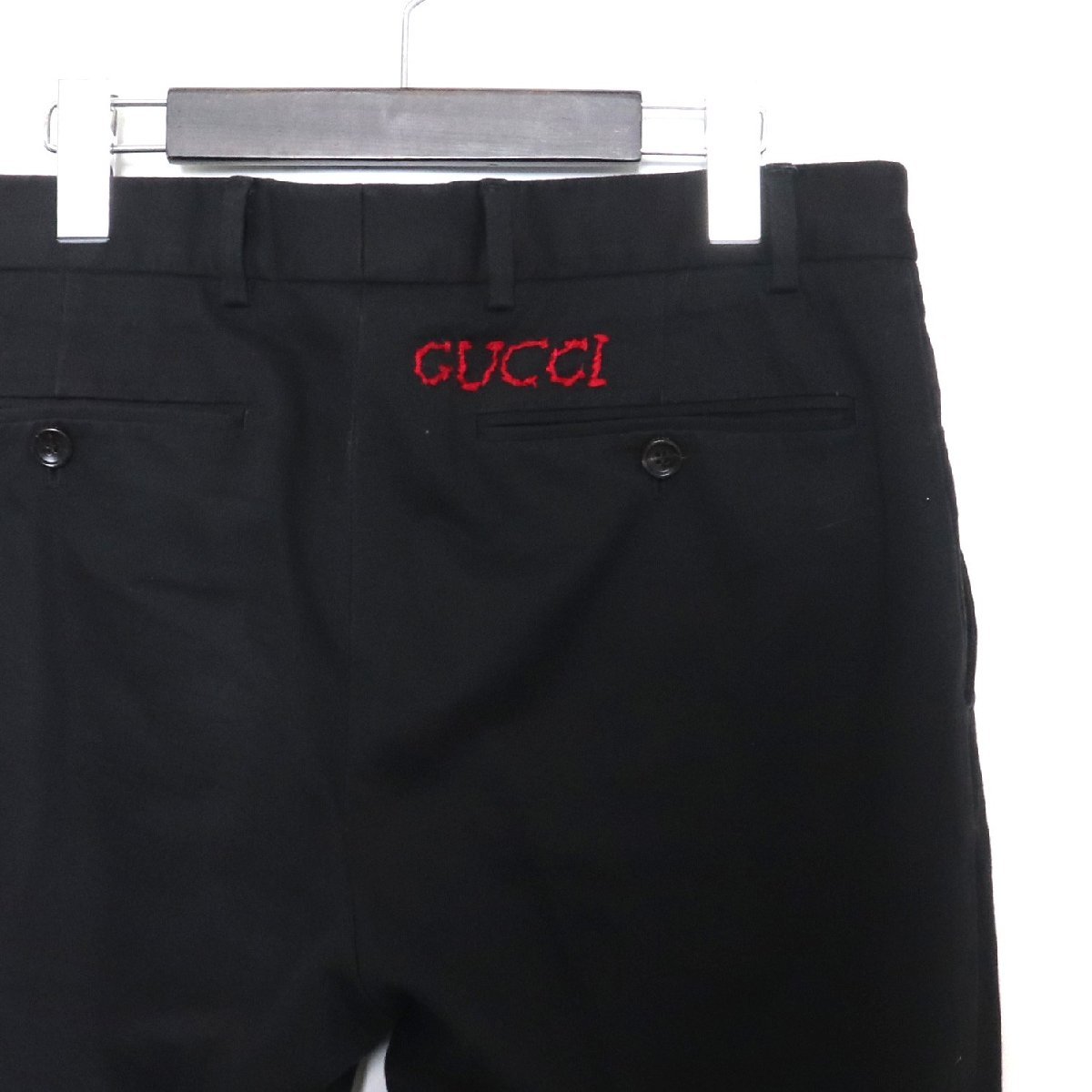 GUCCI Logo-stitched Trousers ブラック サイズ44 519546-Z396H グッチ