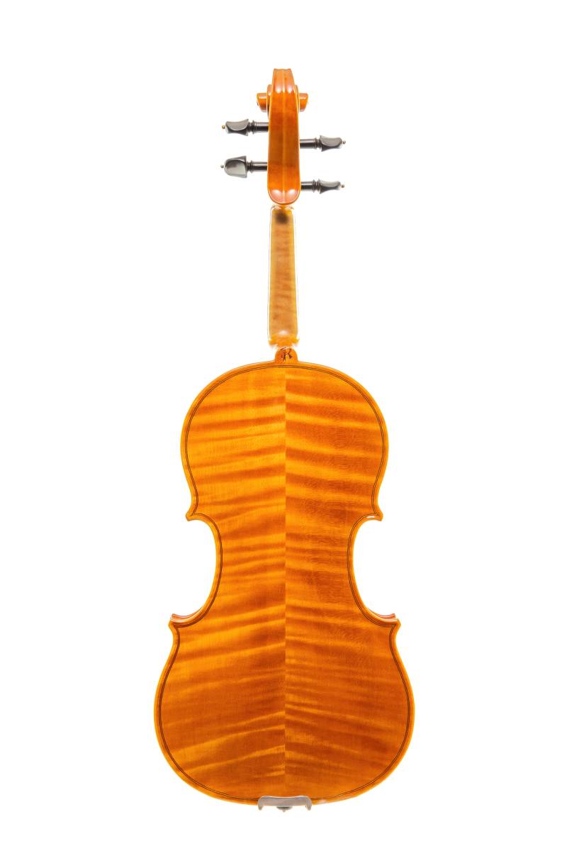 【試奏&回転4K動画】真作 本物 100万円 Ferdinand Knupfer マイスター本人作 現代マスターヴァイオリン Violin 小提琴 バイオリン 売り切り_美しい杢目の二枚板と艶やかでリッチなニス