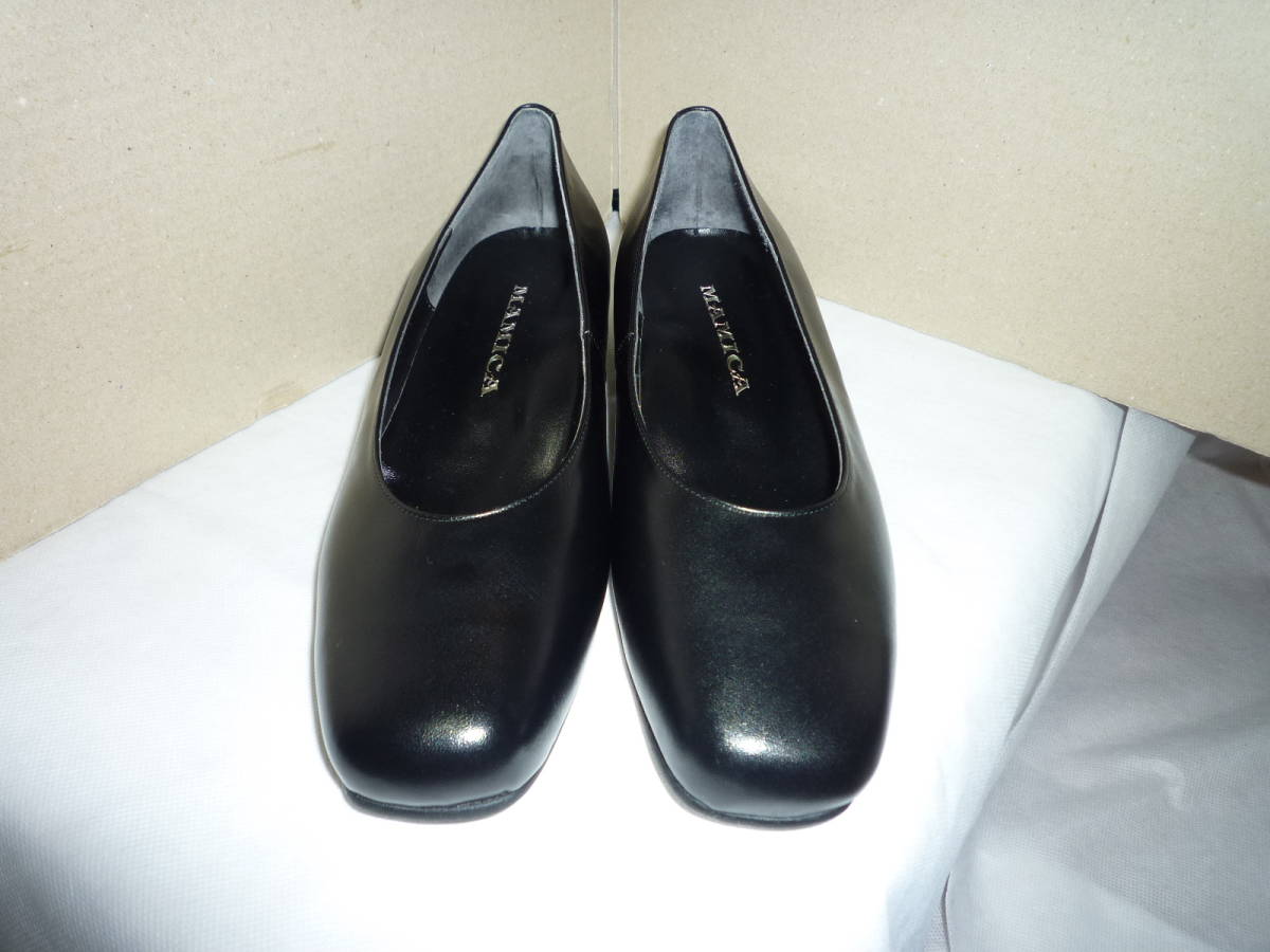 ◆新品！ＭＡＭＩＣＡ（かねまつ）の定番系パンプス黒24cmCA制靴◆817