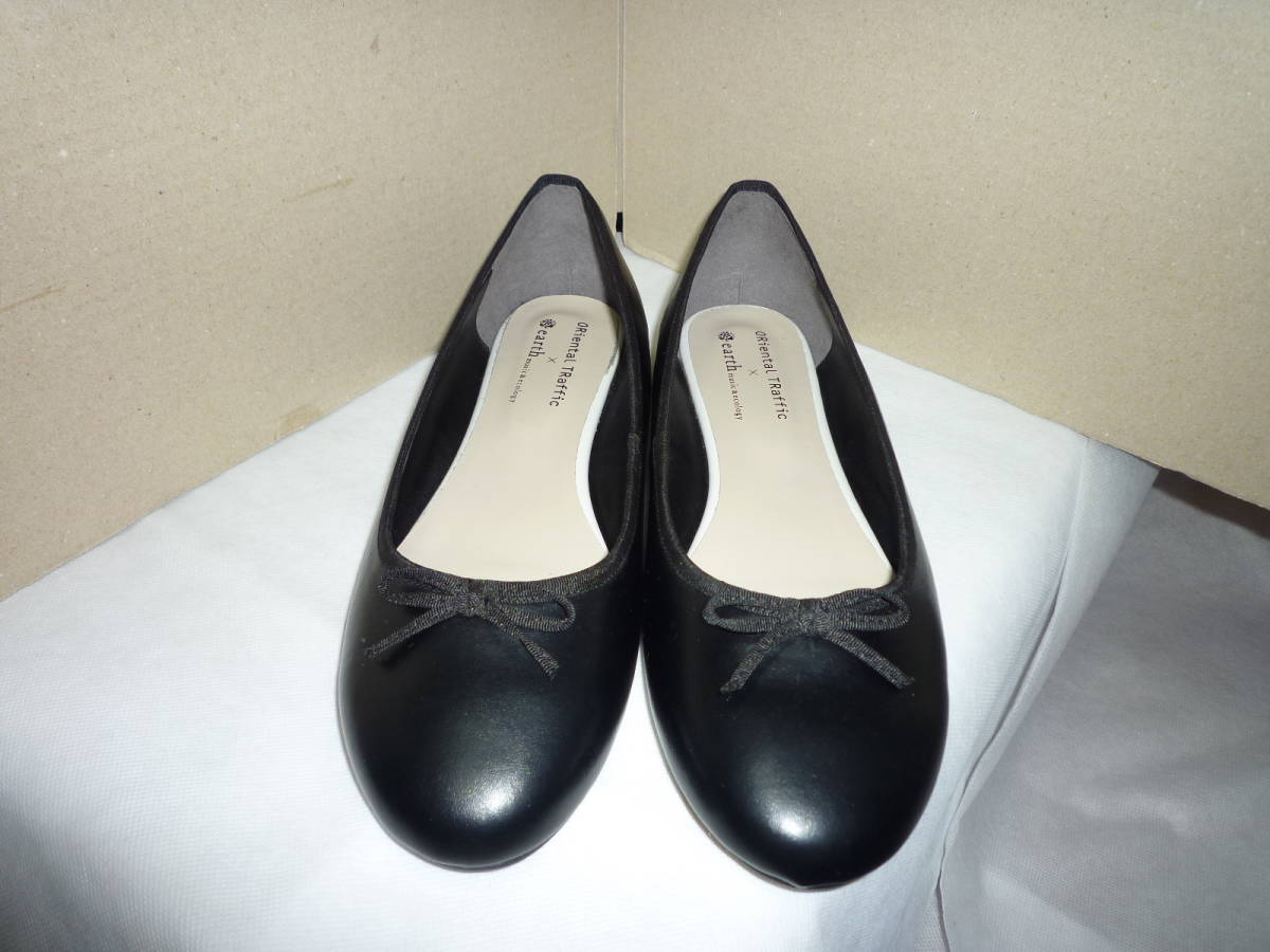 * new goods!ORiental TRaffic×earth. . ribbon ballet shoes 42(26.0cm) black *19181K00020