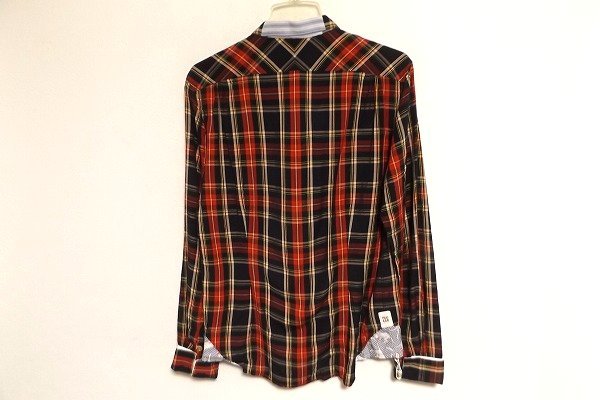 N5620:paulsmith REDEAR(ポールスミスレッドイヤー）長袖シャツ/赤×黒チェック柄/L：35_画像2
