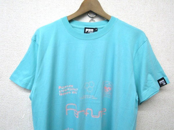 V1803：perfume PTA ファンクラブ 半袖Tシャツ 半袖カットソー ターコイズ系 M プリントTシャツ:35_画像2