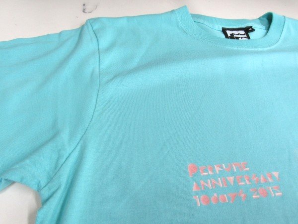 V1803：perfume PTA ファンクラブ 半袖Tシャツ 半袖カットソー ターコイズ系 M プリントTシャツ:35_画像8