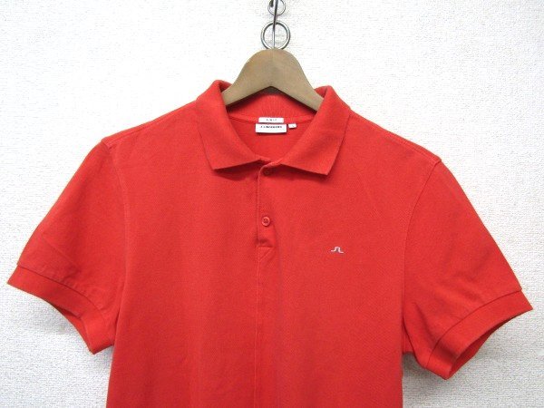 V1827：J.LINDEBERG SLIM FIT ジェイリンドバーグ 半袖シャツ 半袖ポロシャツ オレンジ系 S ゴルフウェア ゴルフシャツ:35_画像2