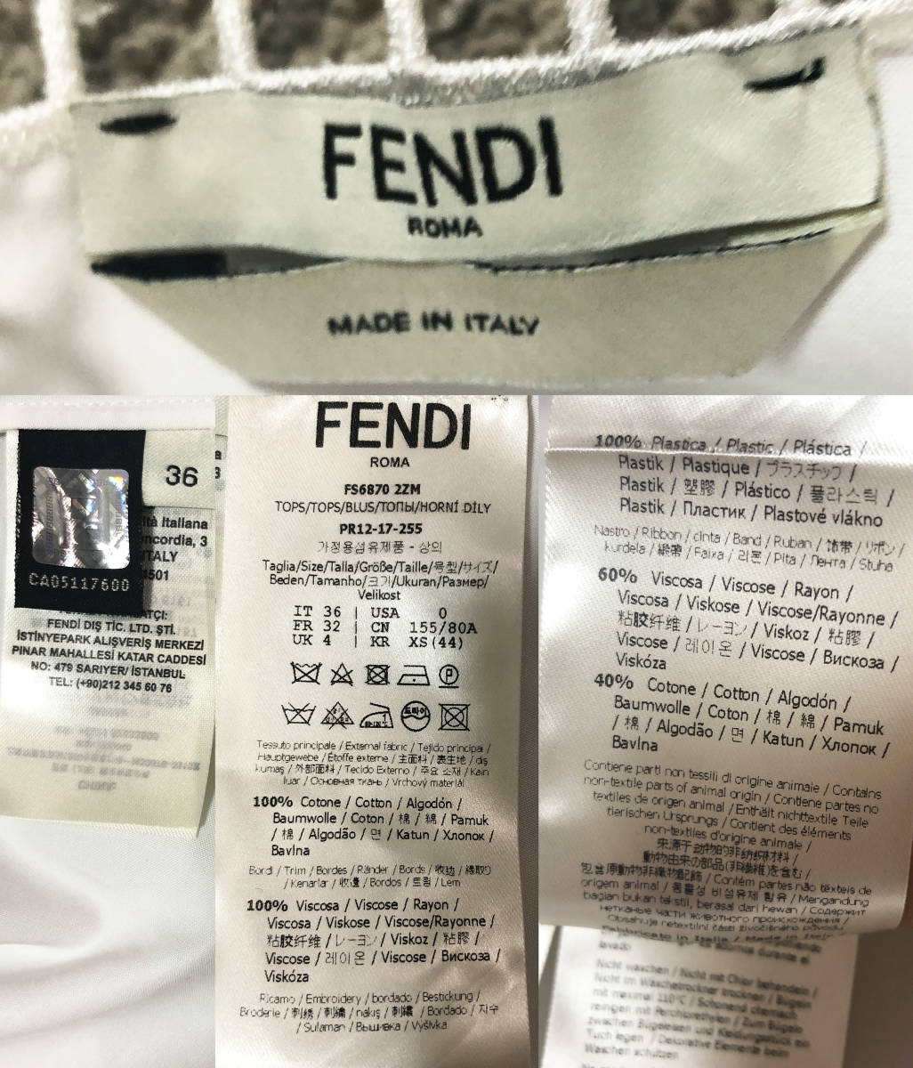 代購代標第一品牌－樂淘letao－FENDI シャツワンピースノースリーブ