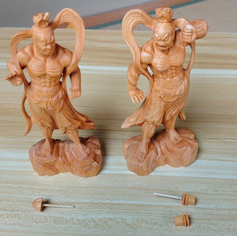 金剛力士像 仁王像 阿形 吽形 あうん 全長約13cm 二体一対セット 金剛力士像 仁王像 阿形 吽形 あうん 全長約13cm 二体一対セット
