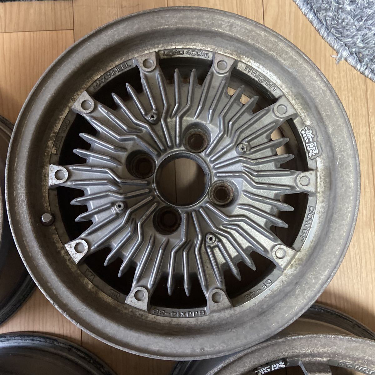 北海道発 無限 cf-48 4穴 ホイール 14インチ 6J +38 PCD100 ムゲン
