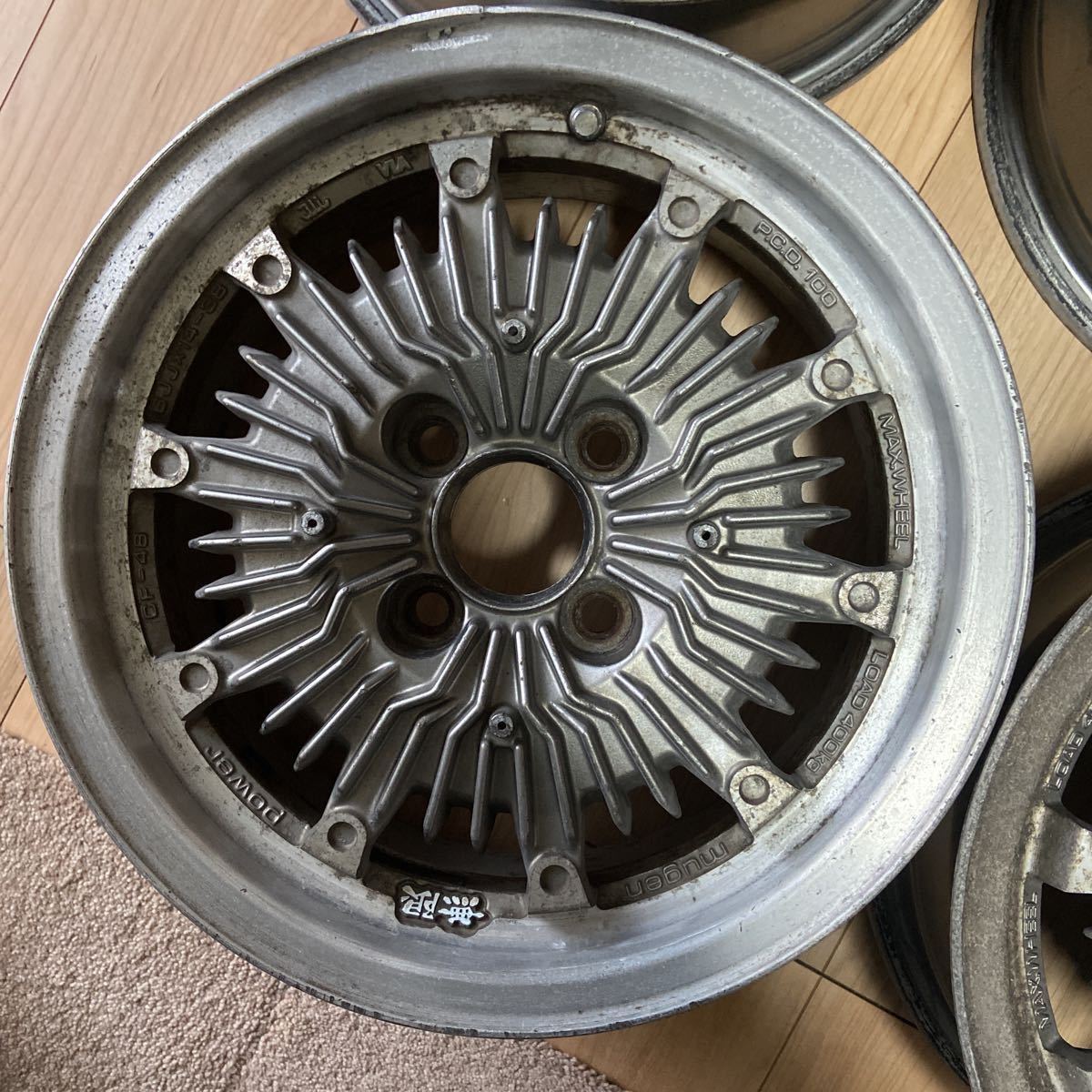 北海道発 無限 cf-48 4穴 ホイール 14インチ 6J +38 PCD100 ムゲン