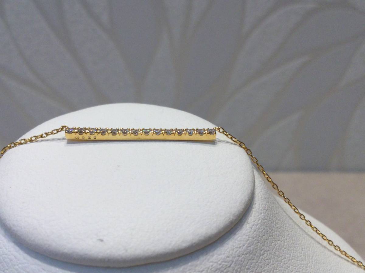 新品】K18 YG イエローゴールド ネックレス ダイヤモンド 0.2ct