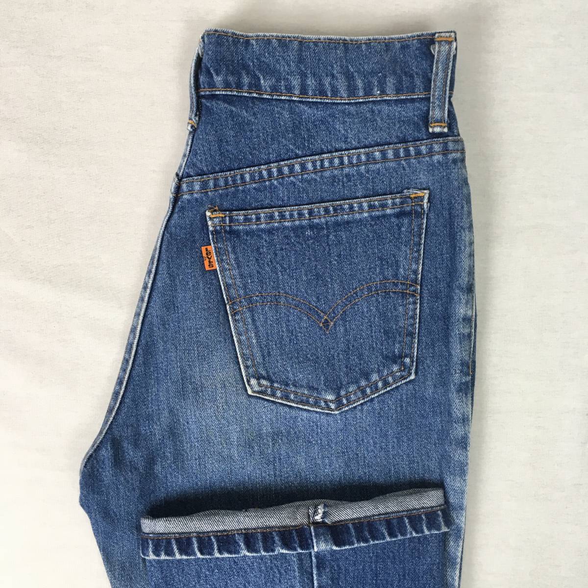 [90s]Levi\'s Levi's W646-0235 made in Japan 91 year boots cut Denim jeans high waist W30 11 number Zip fly orange tab