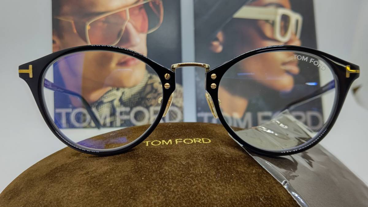  Tom Ford glasses blue cut lens free shipping new goods tax included TF5728-D-B 001 Asian model black color 
