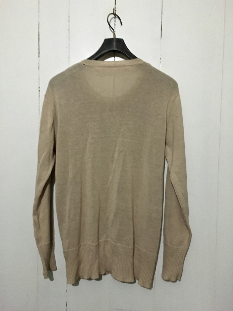 *inpaichthys kerri Inpaichthys Kerri thin linen.RAMIE knitted sweater S block check ... tea color beige 