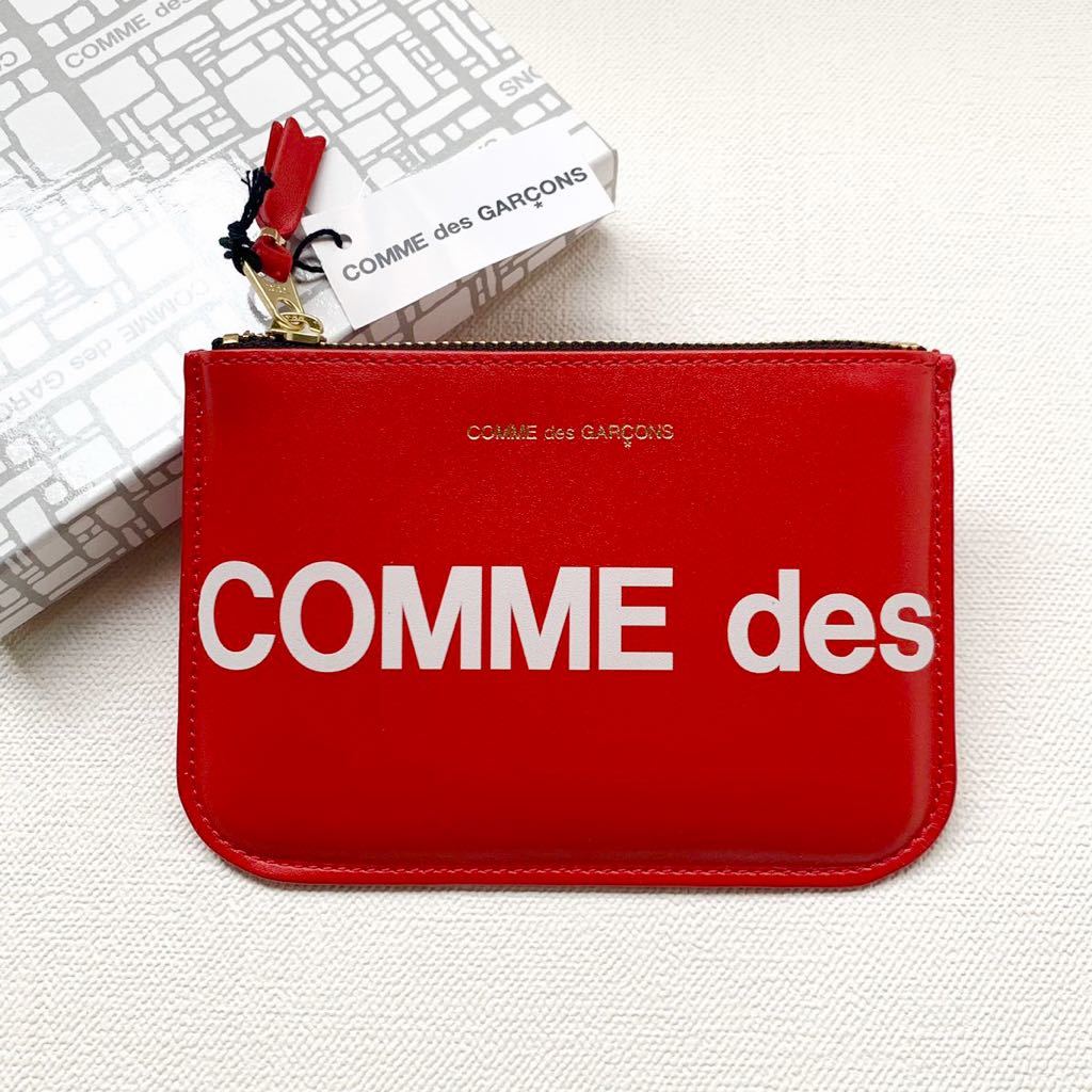  new goods Comme des Garcons HUGE LOGO Logo purse wallet coin case pouch SA8100HL red red Wallet COMME des GARCONS free shipping 