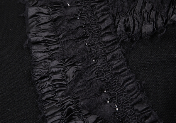 ツモリチサトTSUMORI CHISATO シルクカシミヤフリル装飾ノースリーブニットチュニック 黒2 【レディース】_画像6