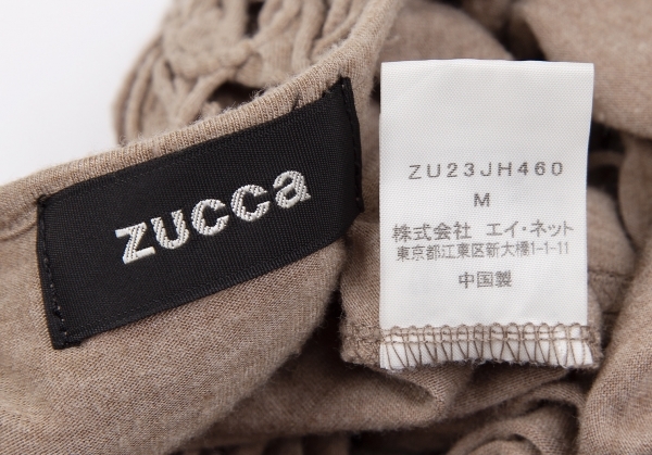 ズッカzucca レーヨン混フラワーコサージュVネックワンピース ピンクベージュM 【レディース】_画像10