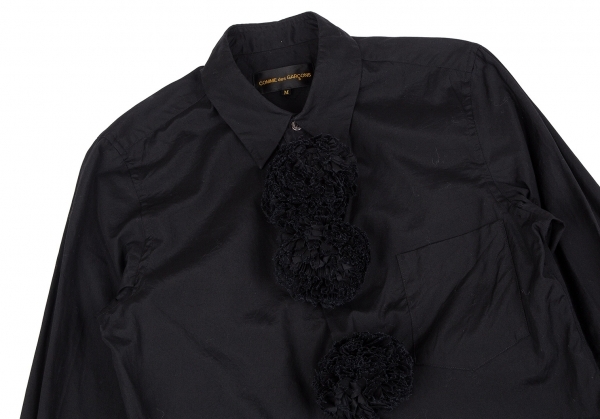 コムデギャルソンCOMME des GARCONS ボンボン装飾コットンシャツ 黒M 【レディース】_画像3